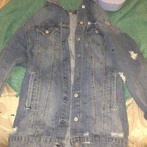 Distressed jean jacket